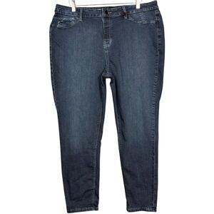 Laurie Felt Jeans Womens 1X Blue Silky Ankle Skinny‎ Vital Stretch Tech Pull On